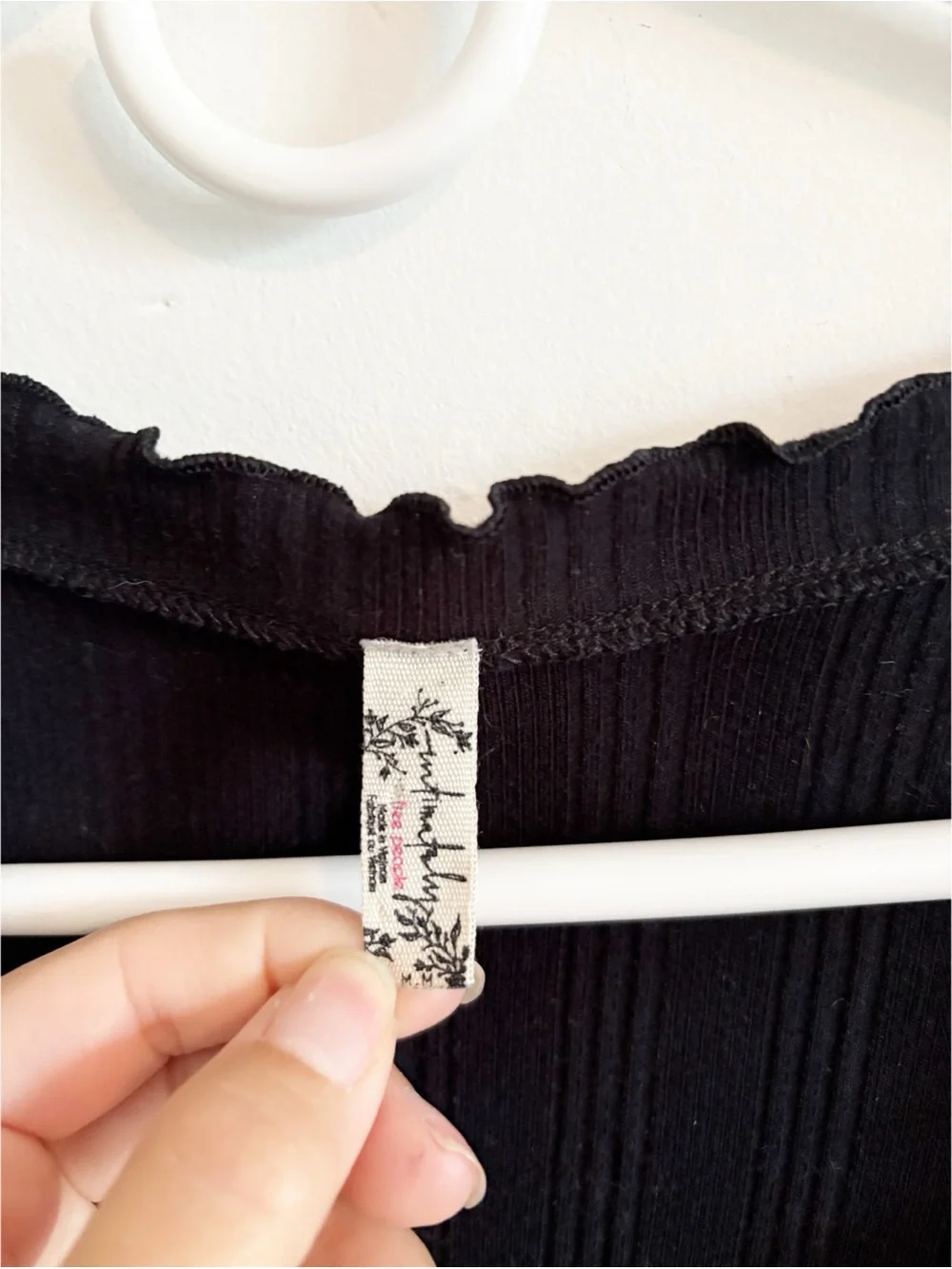 Intimately Free People Black Open Sleeve Tie Front Top
